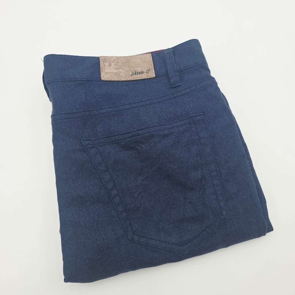 johnnie-O London Mens Blue Indigo 5-Pocket Pants 33x30 Modal Blend Straight Leg